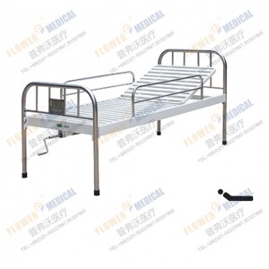 FB-32 cama de una manivela con cabecero de cama de acero inoxidable